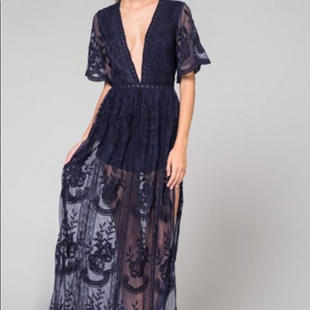NWOT lace maxi dress/romper